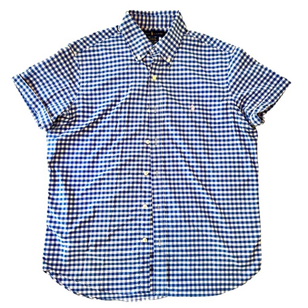 Ralph Lauren mens short sleeve classic untuck fit button down